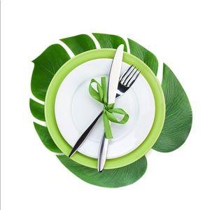 Artificial palm leaves party decor table mats 50pc